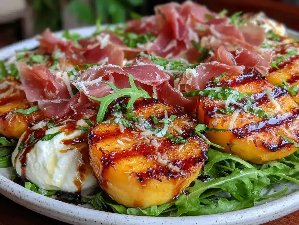 grilled peach and burrata salad preparation steps