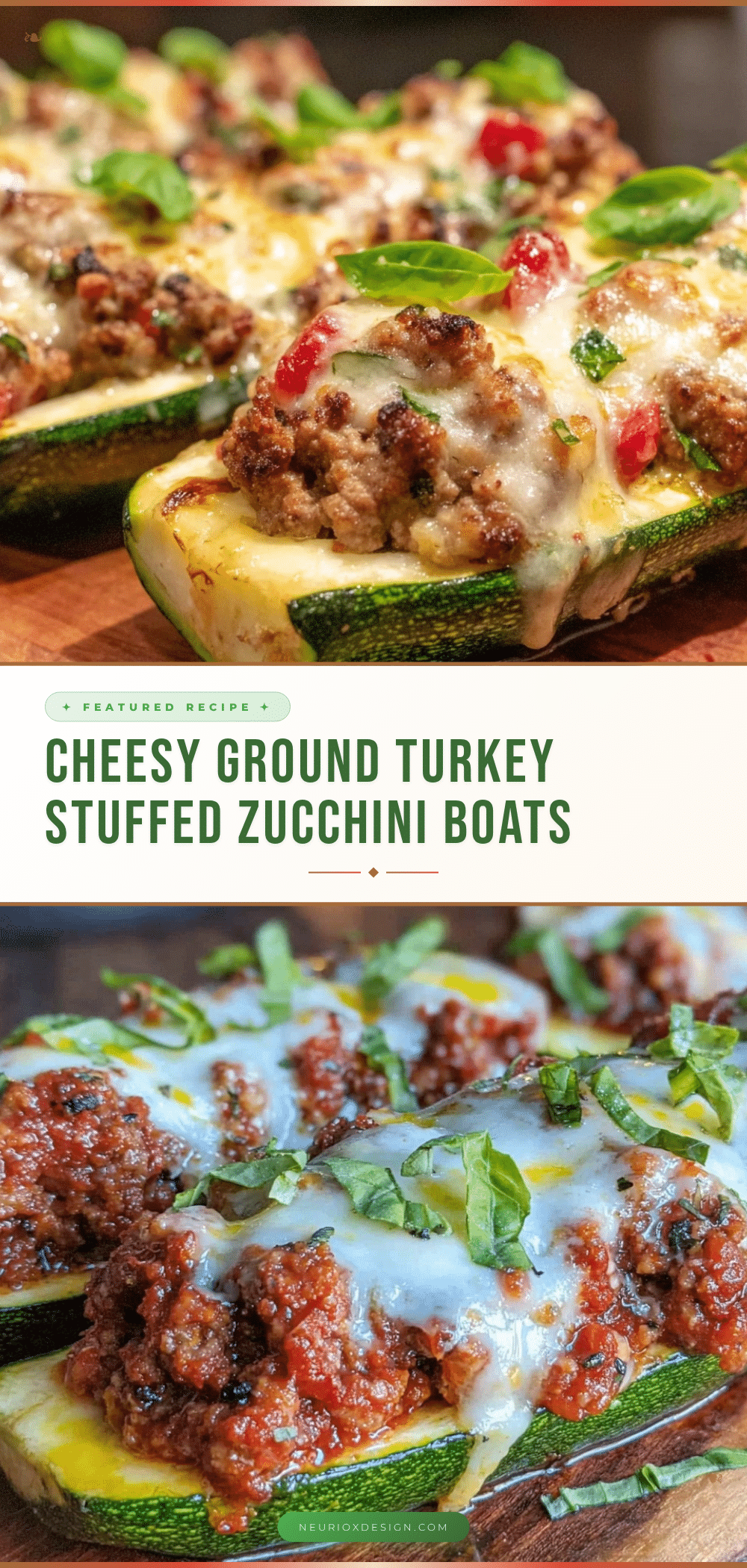 ground turkey stuffed zucchini boats recipe