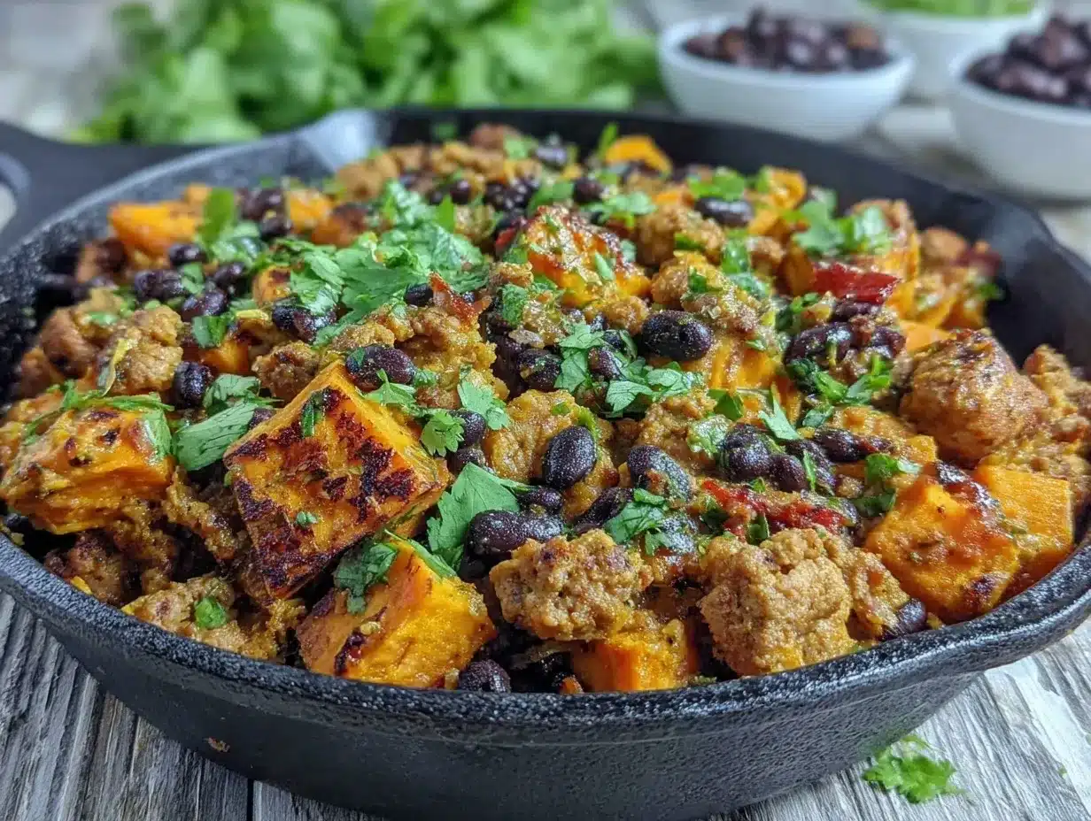 ground turkey sweet potato skillet preparation steps