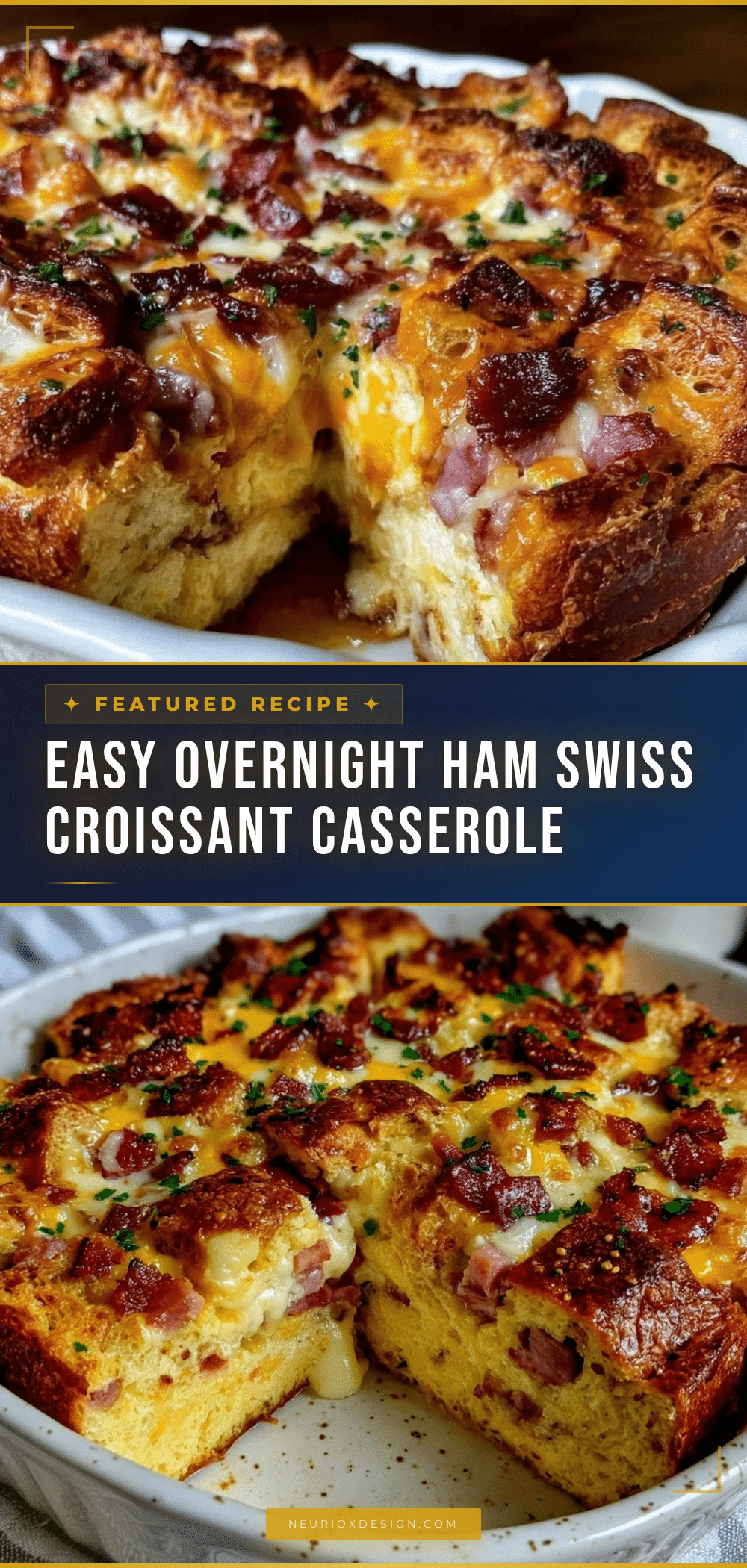 ham and swiss croissant breakfast casserole recipe