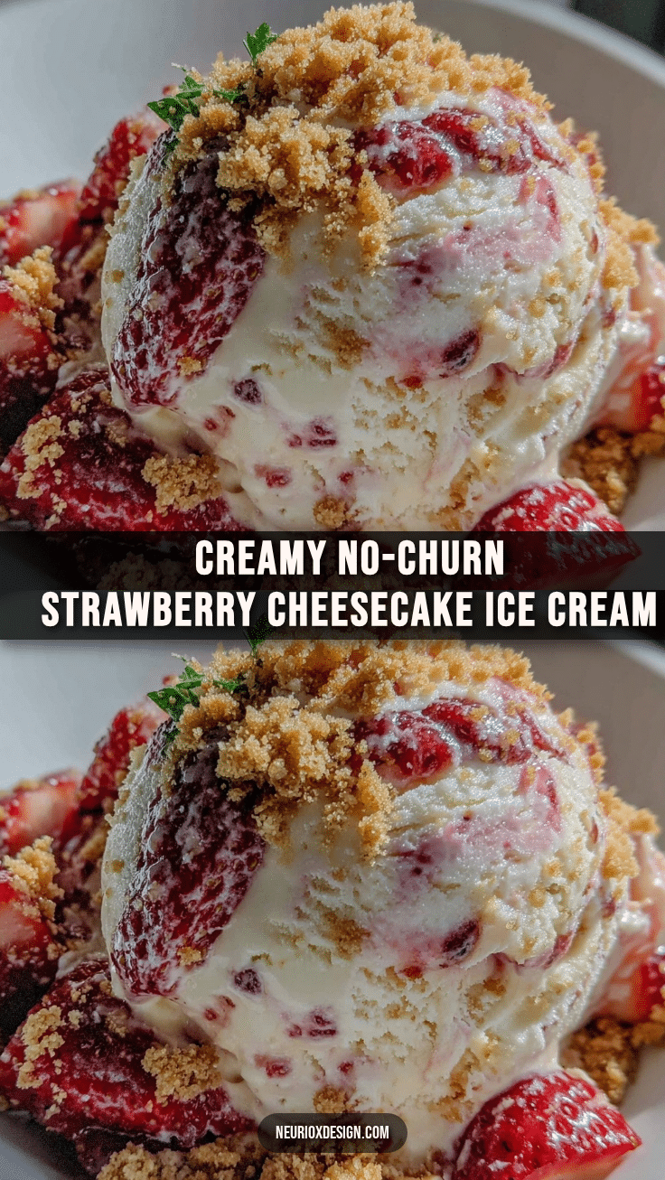no-churn strawberry cheesecake ice cream recipe