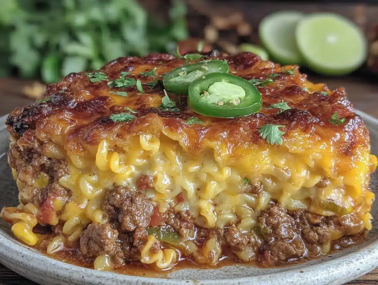 one-pot ground beef taco pasta bake preparation steps