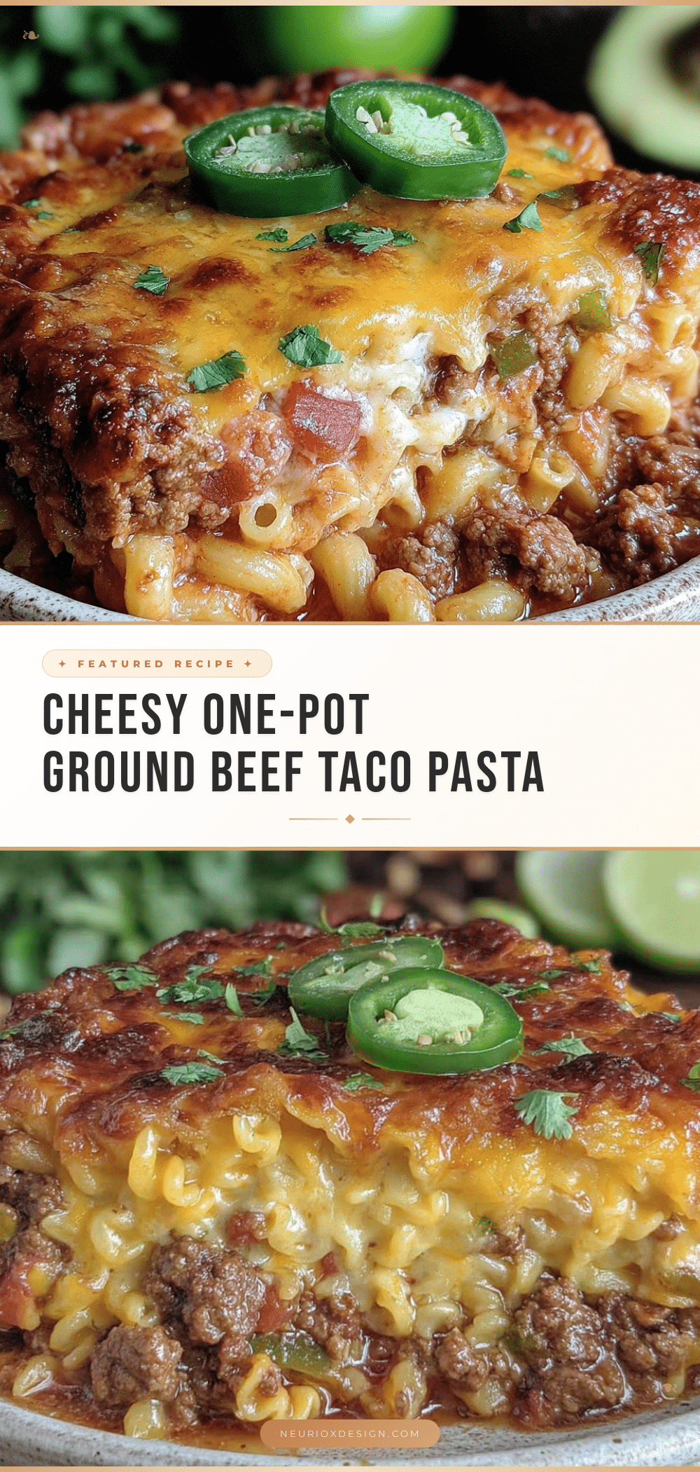 one-pot ground beef taco pasta bake recipe