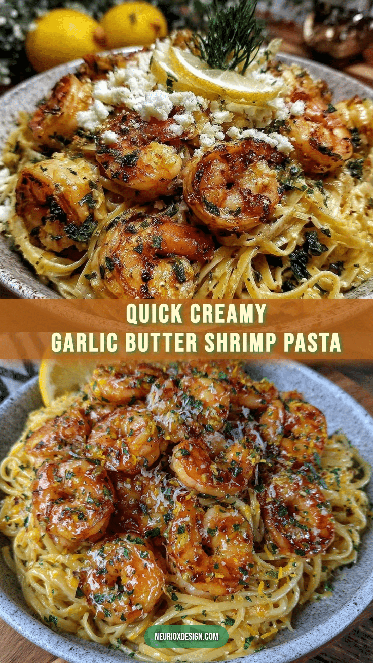 quick creamy garlic butter shrimp pasta recipe