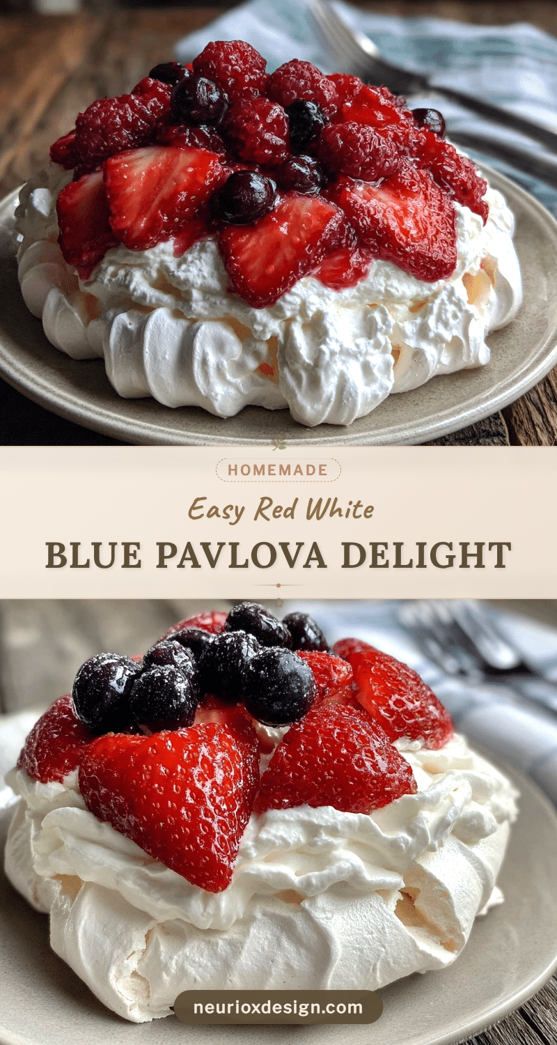 red white and blue pavlova recipe