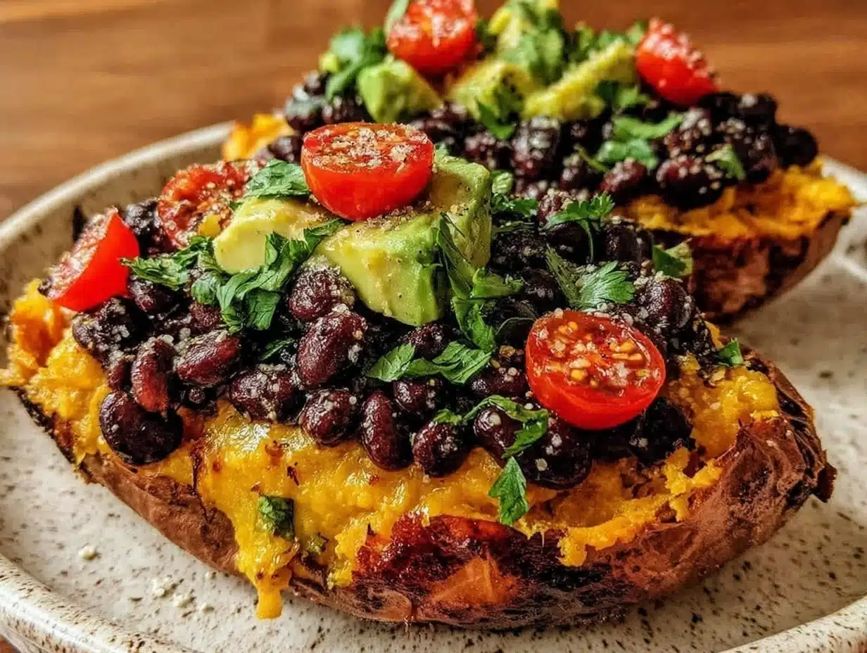 savory loaded sweet potato - featured image