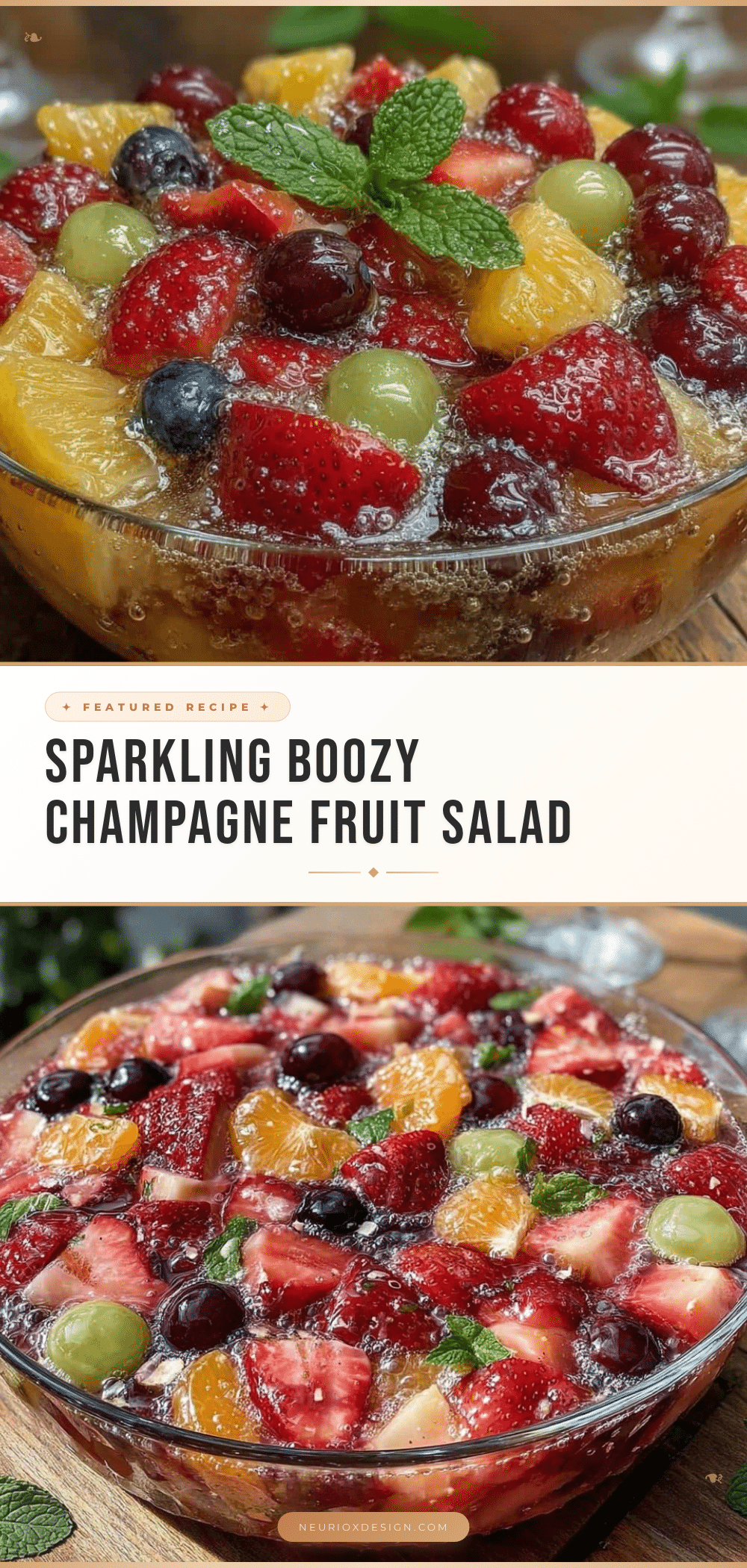 sparkling boozy champagne fruit salad recipe