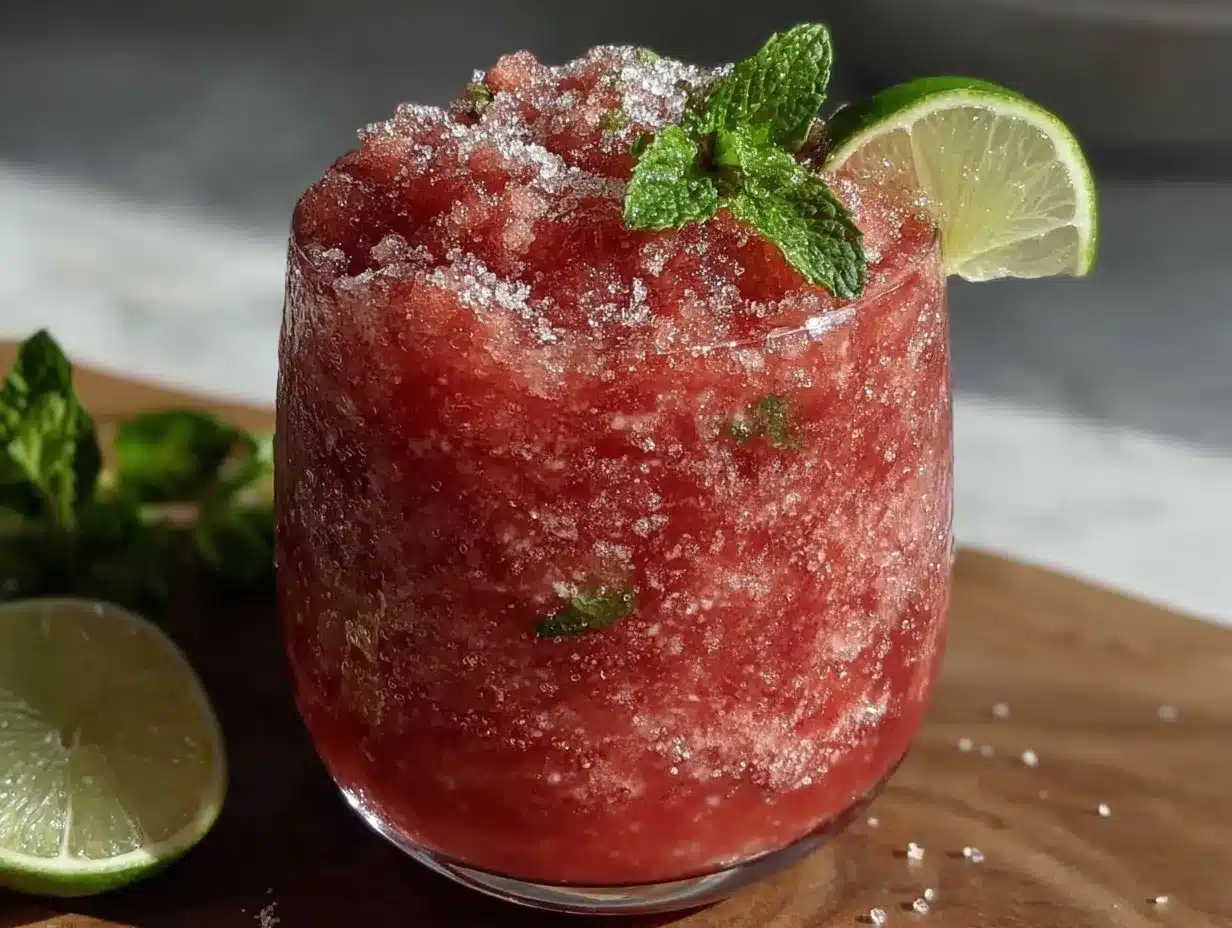 sparkling watermelon slushie preparation steps