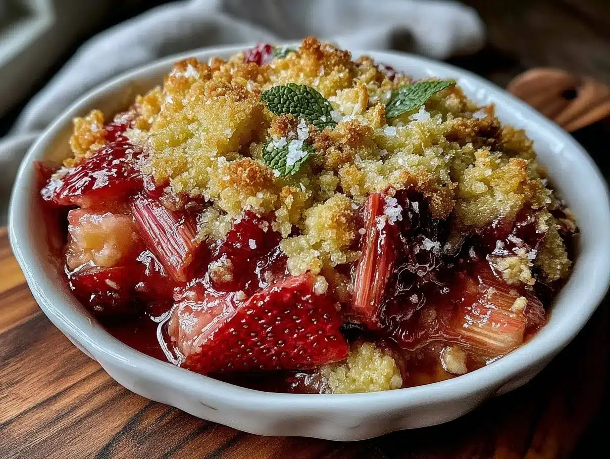 strawberry rhubarb crisp preparation steps