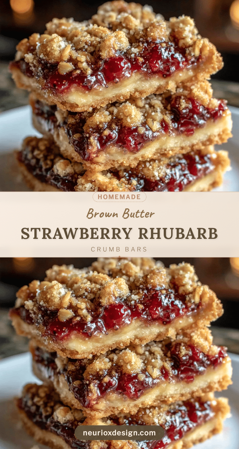 strawberry rhubarb crumb bars recipe