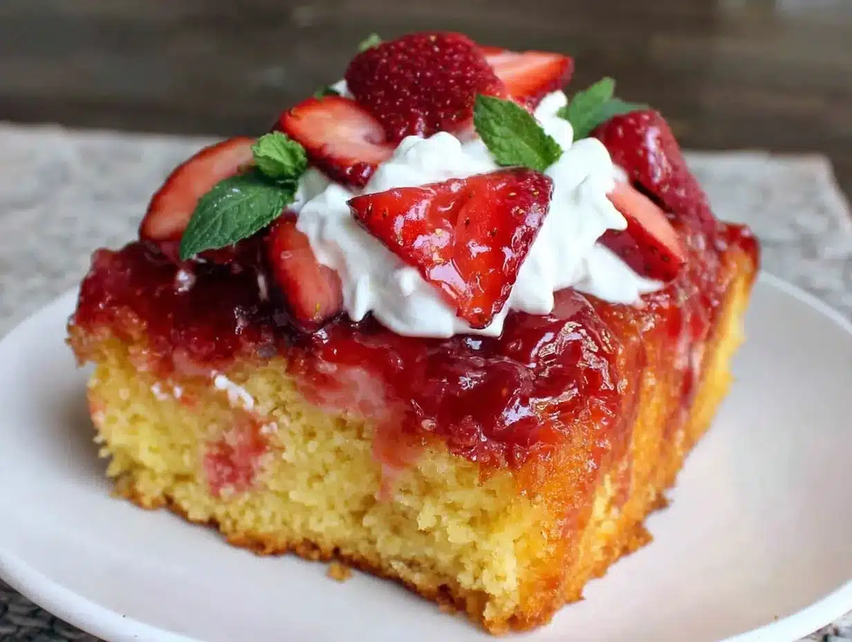 strawberry shortcake poke cake preparation steps