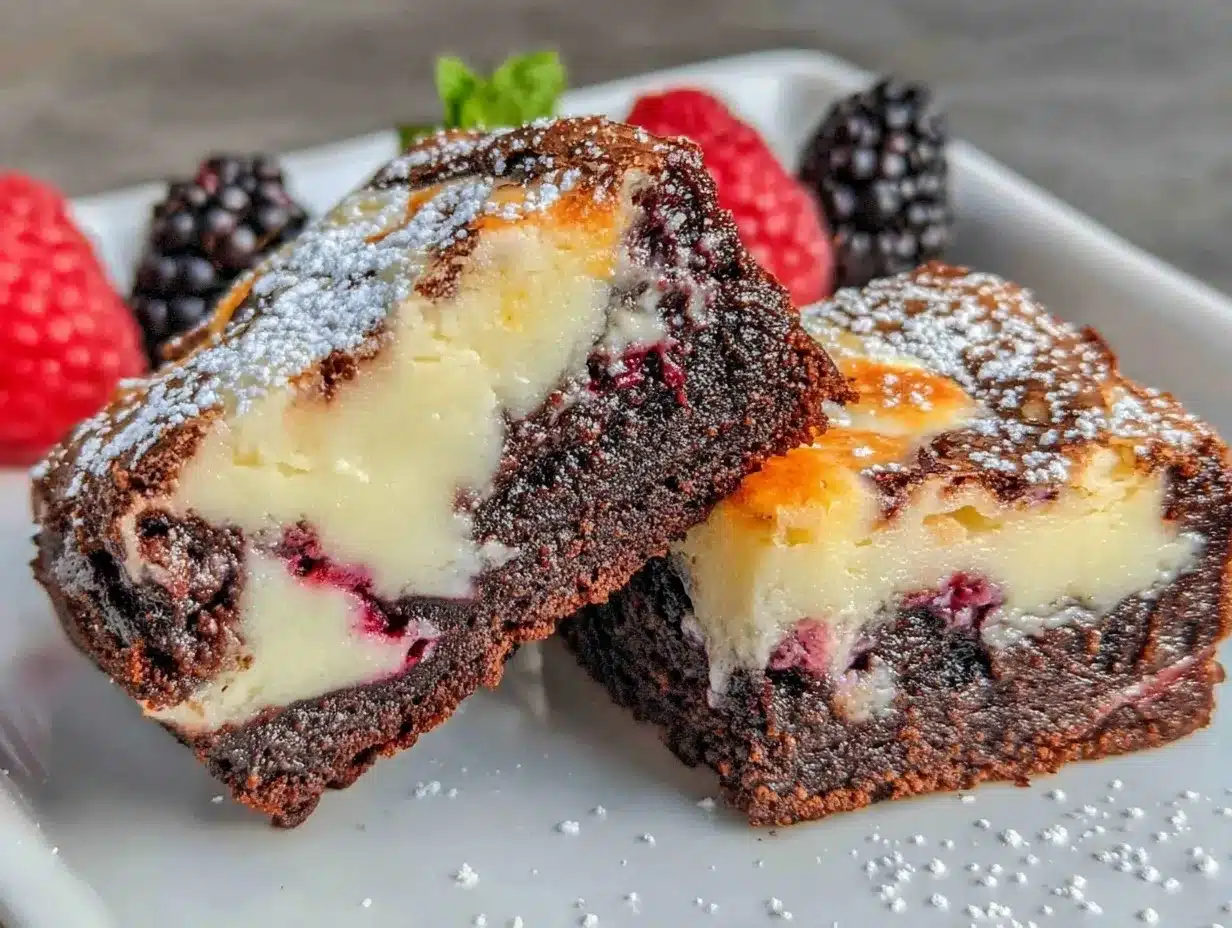 black raspberry cheesecake swirl brownies preparation steps