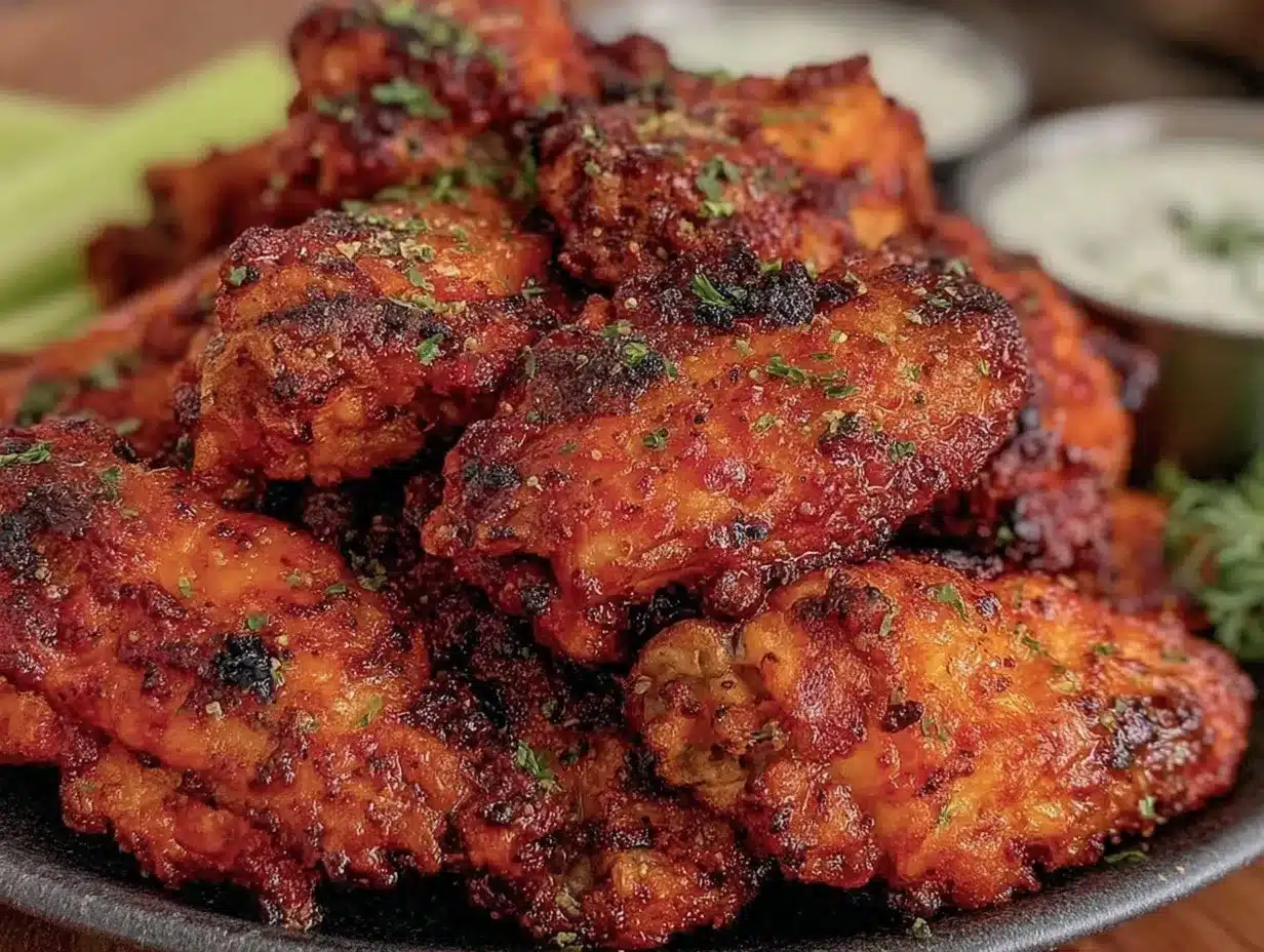 crispy buffalo air fryer chicken wings preparation steps