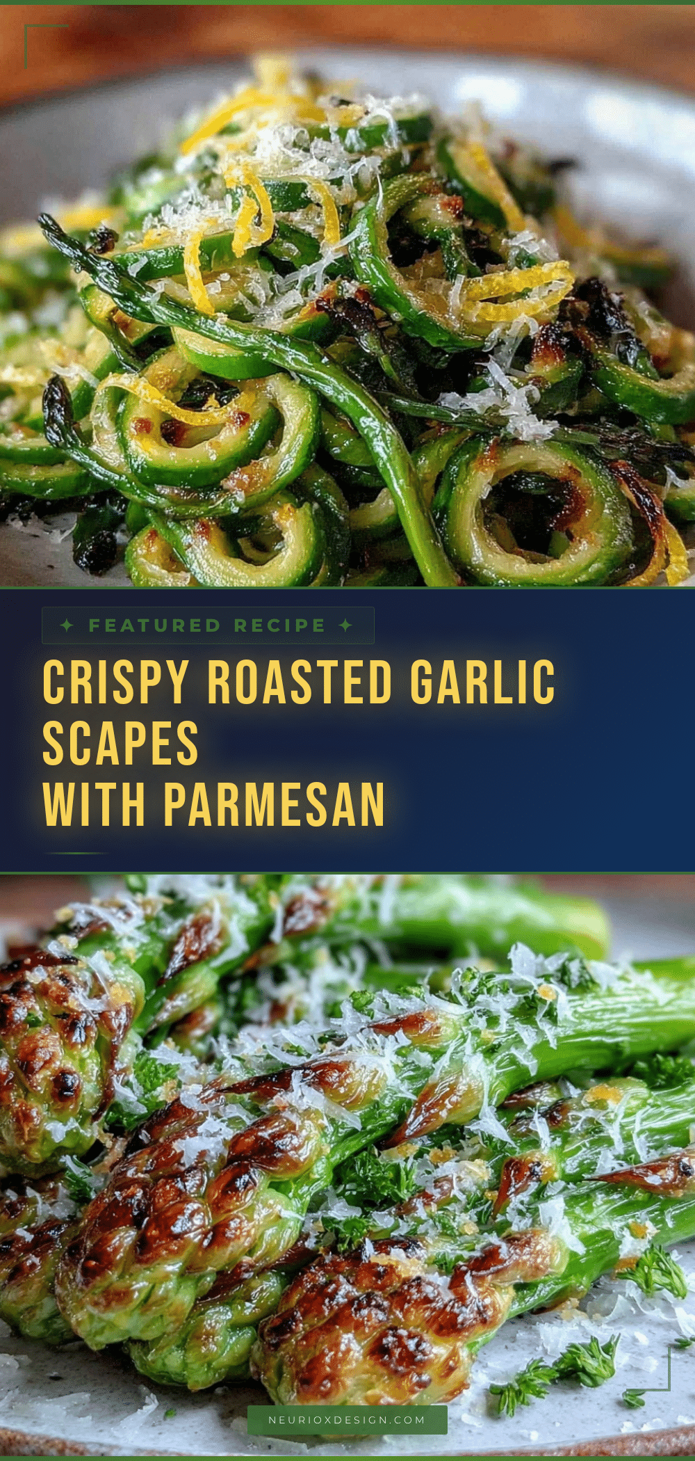 crispy roasted garlic scapes recipe
