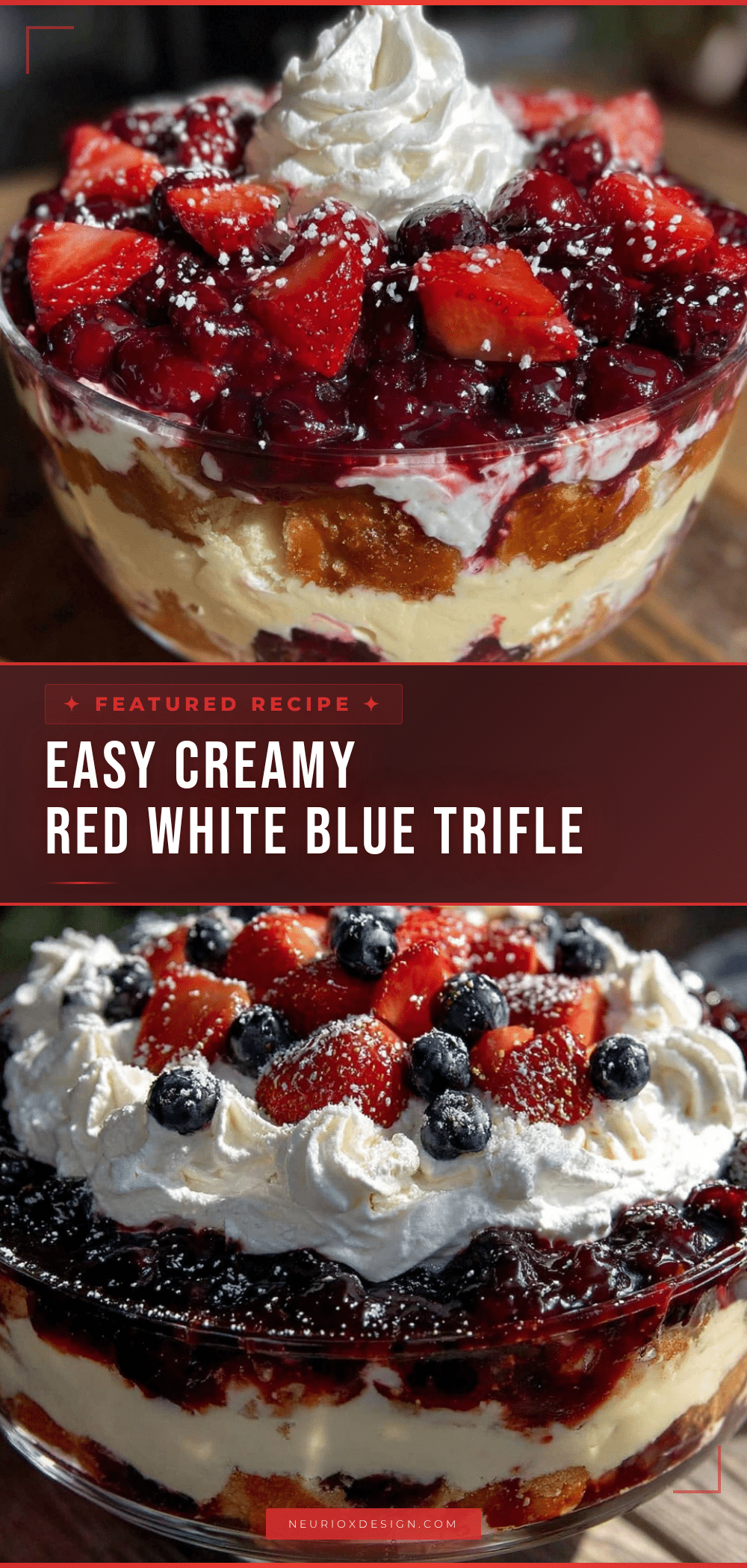 easy creamy red white blue berry trifle recipe