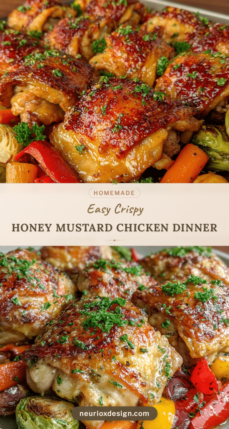 easy crispy sheet pan honey mustard chicken recipe