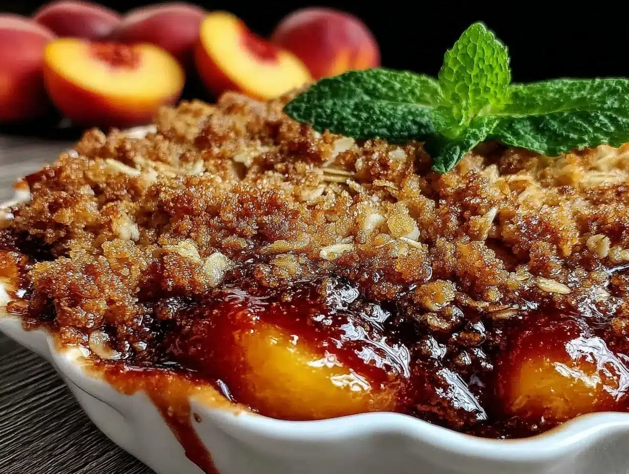 easy juicy peach crisp preparation steps