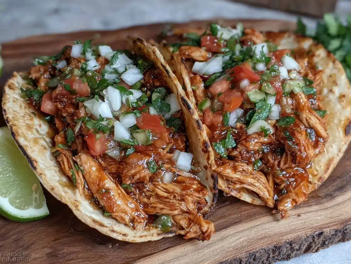 easy tender crockpot chicken tacos preparation steps