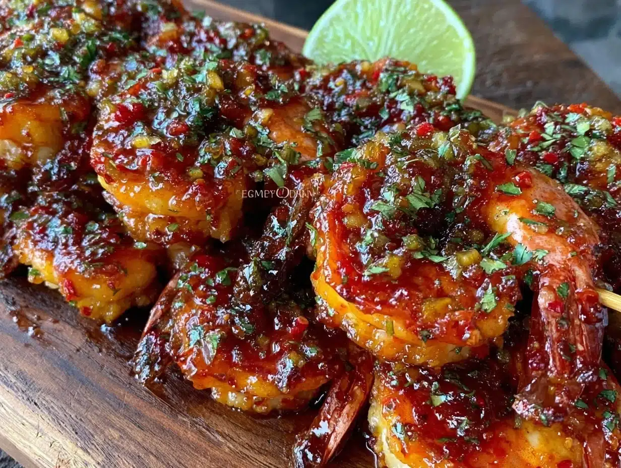 firecracker shrimp skewers - featured image