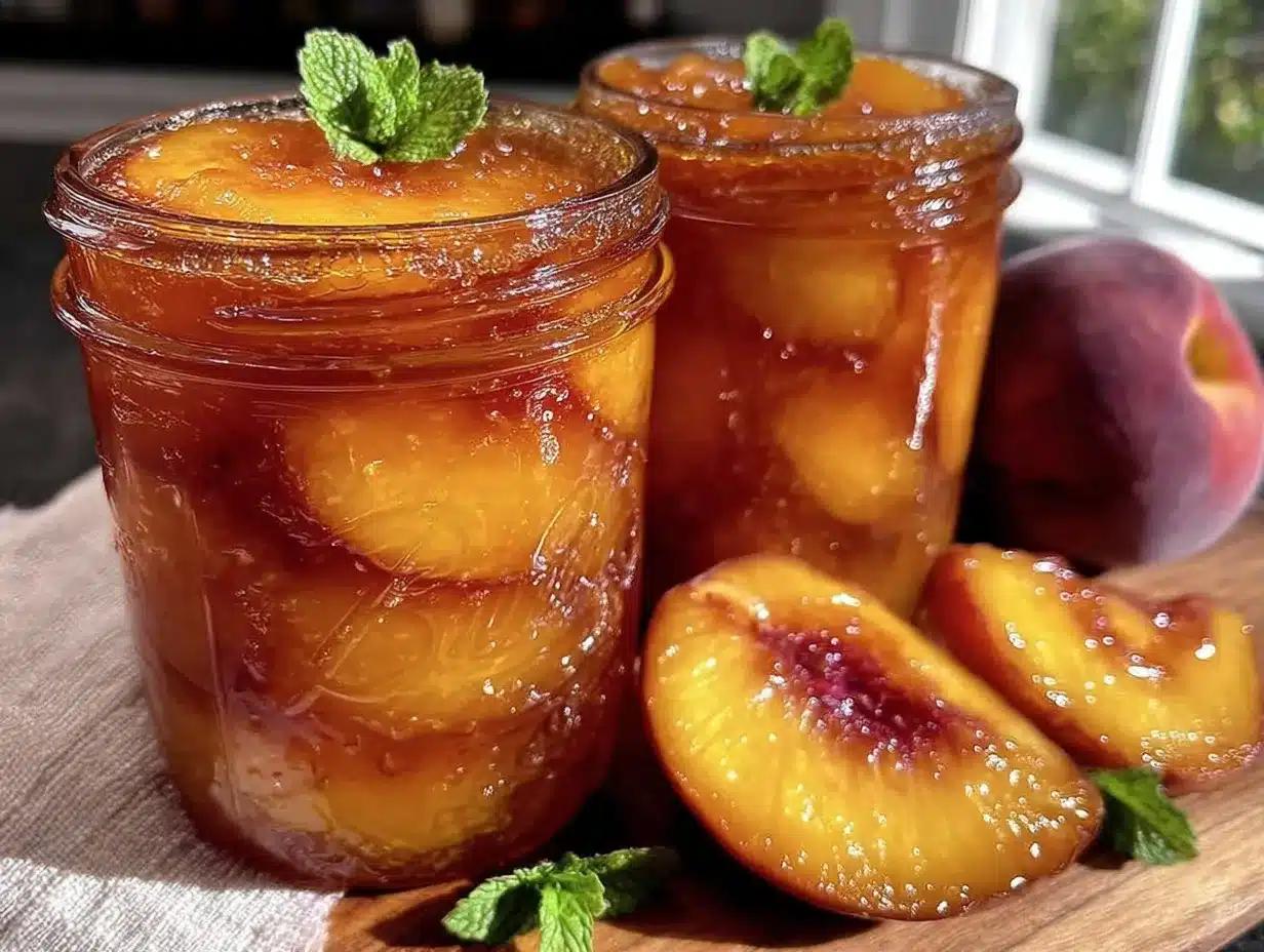 fresh canning peaches in light syrup preparation steps