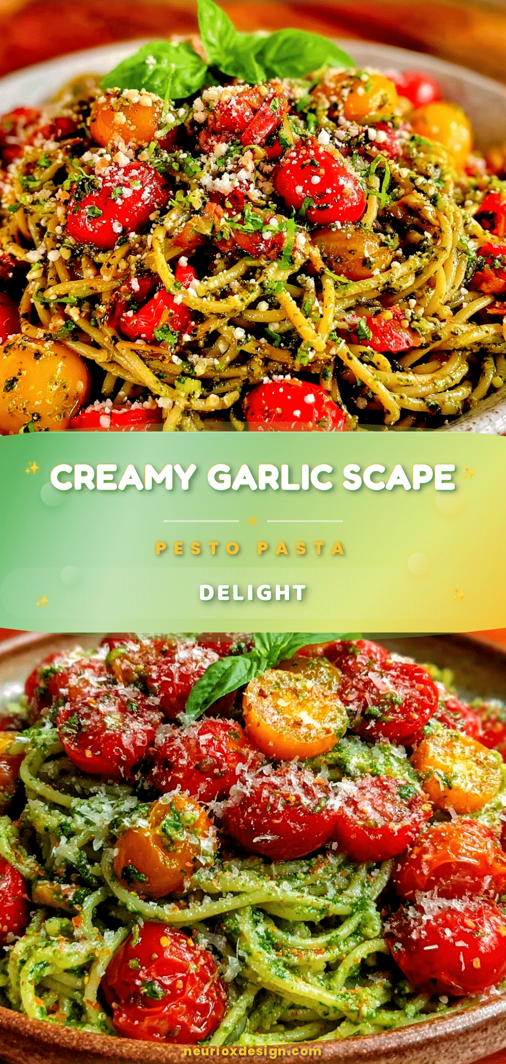 fresh garlic scape pesto pasta recipe