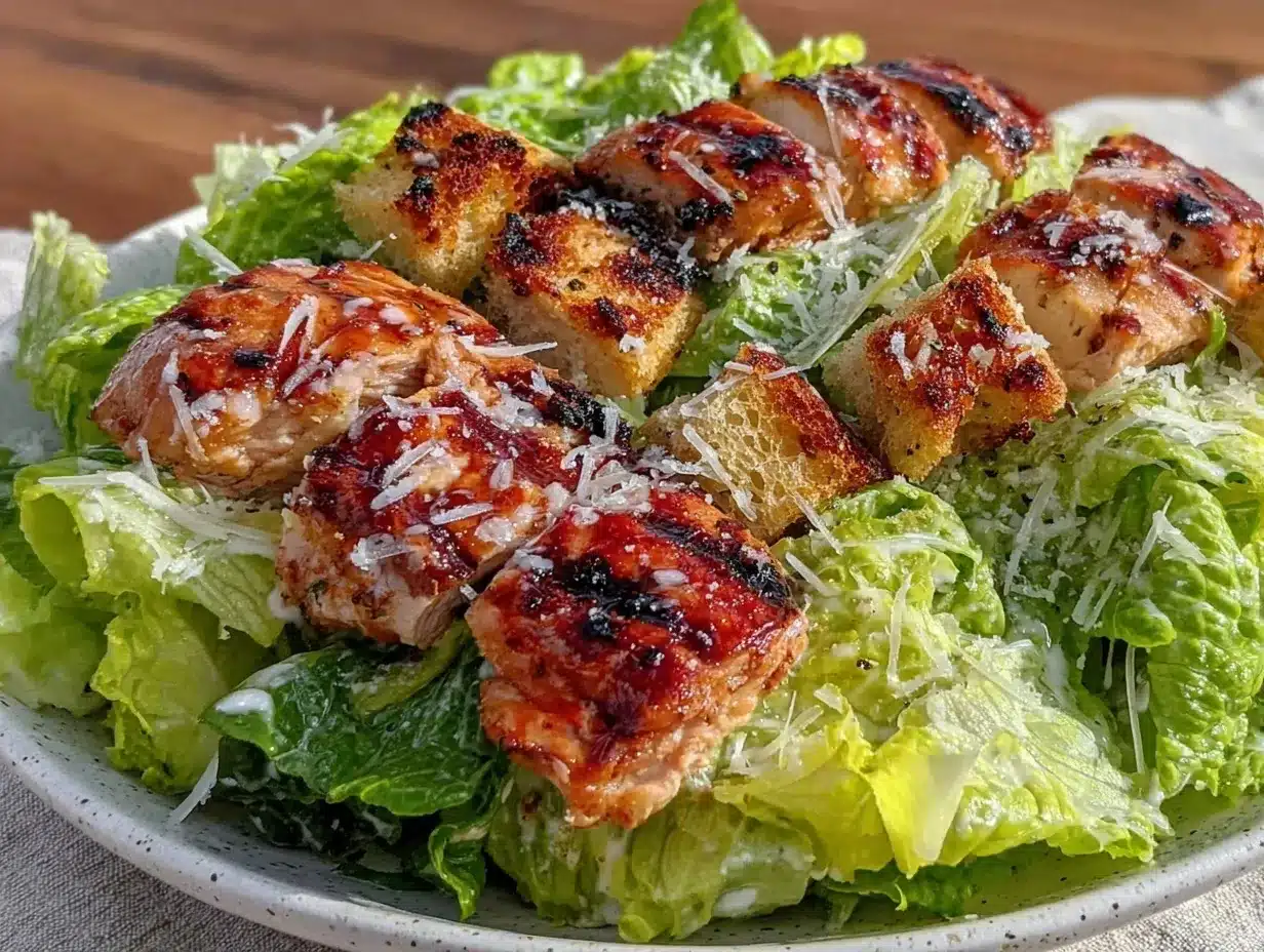 fresh grilled chicken caesar salad preparation steps