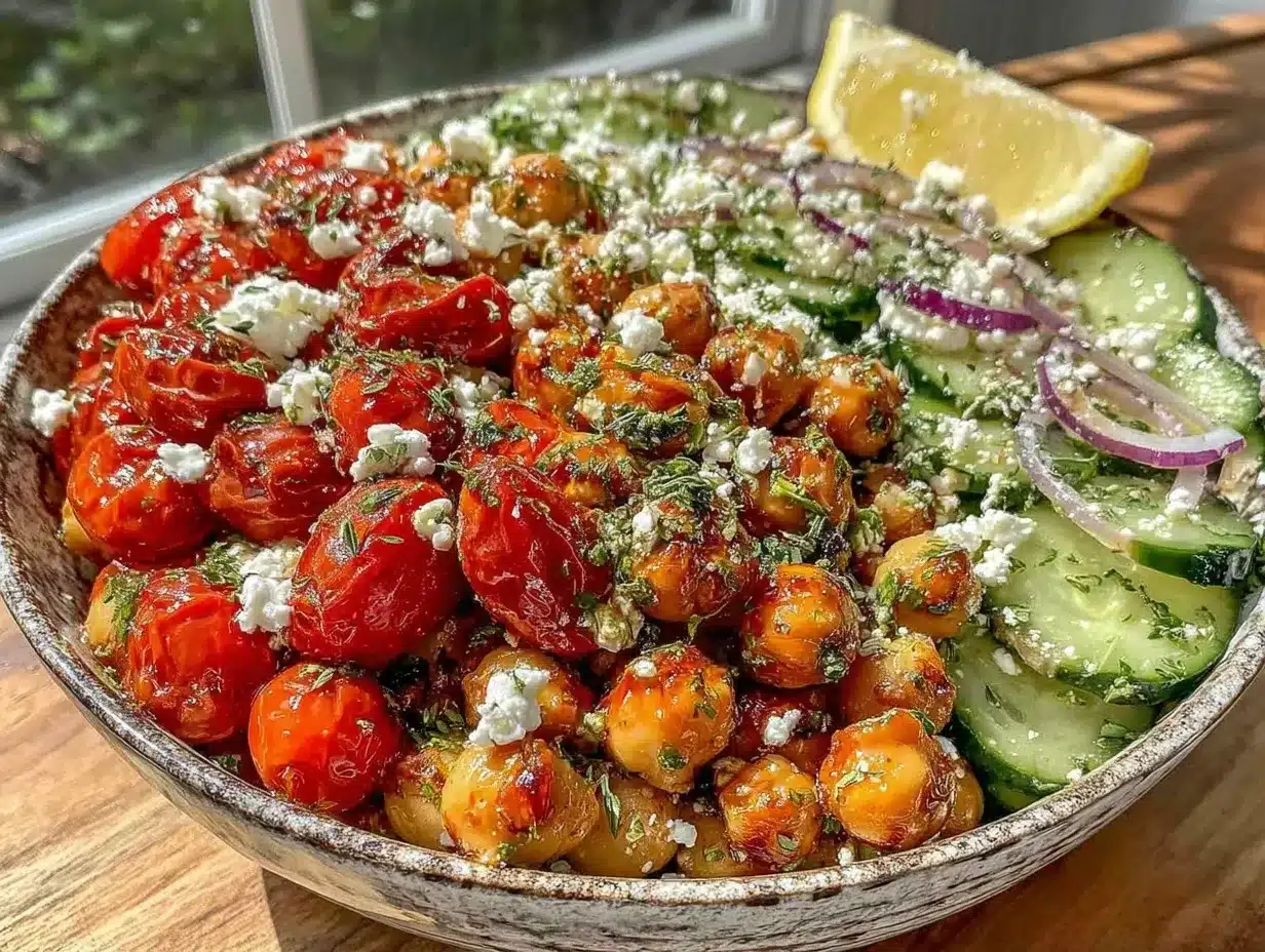 Fresh Mediterranean Chickpea Salad Bowl preparation steps