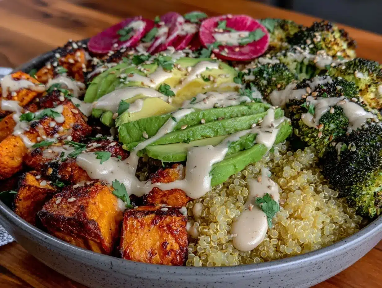 Fresh Quinoa Buddha Bowl preparation steps