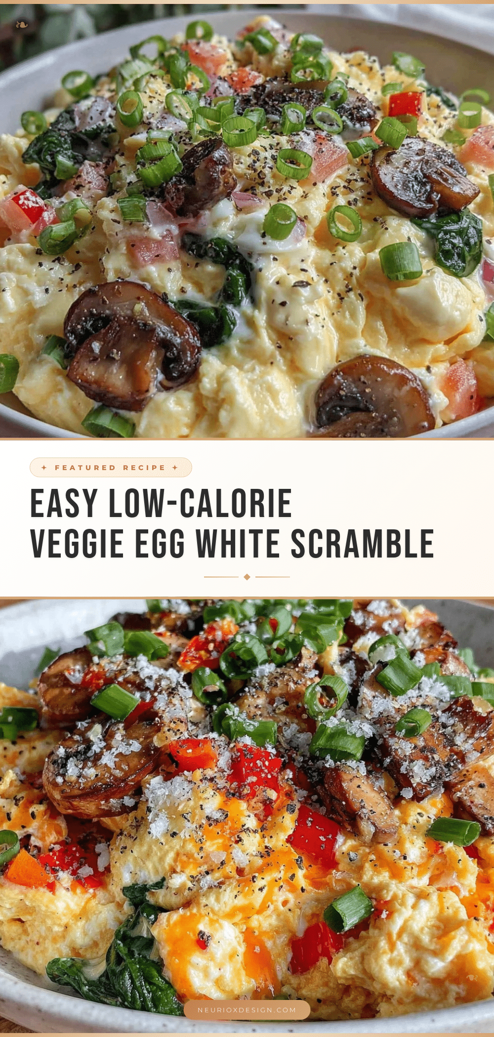 Healthy Calorie Deficit Veggie Egg White Scramble recipe