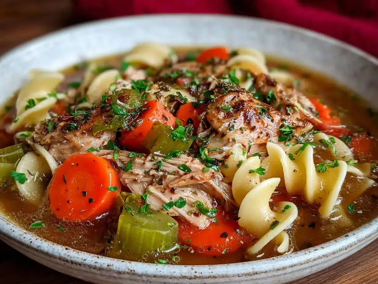 homemade chicken noodle soup preparation steps