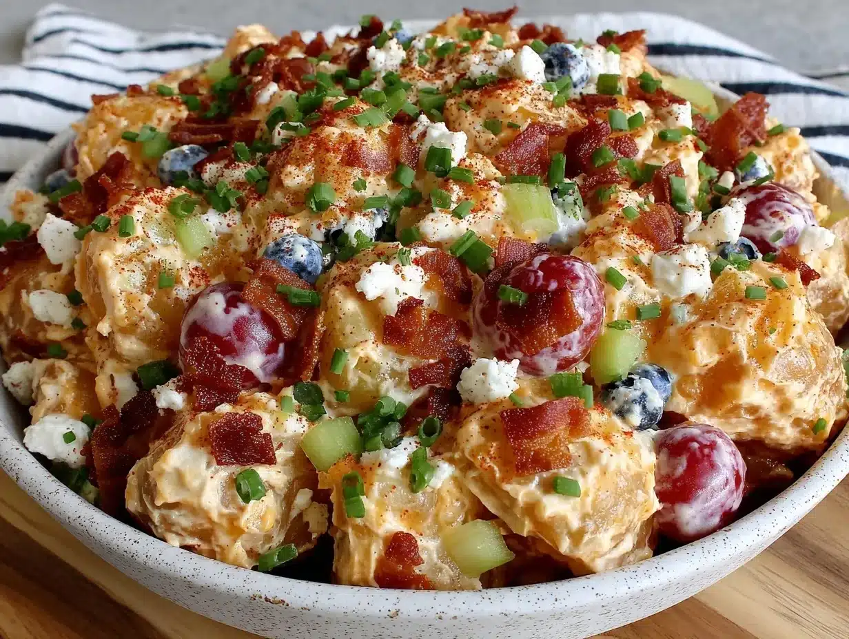 loaded creamy patriotic potato salad preparation steps