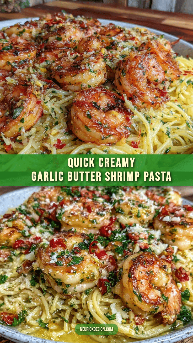 quick creamy garlic butter shrimp pasta recipe