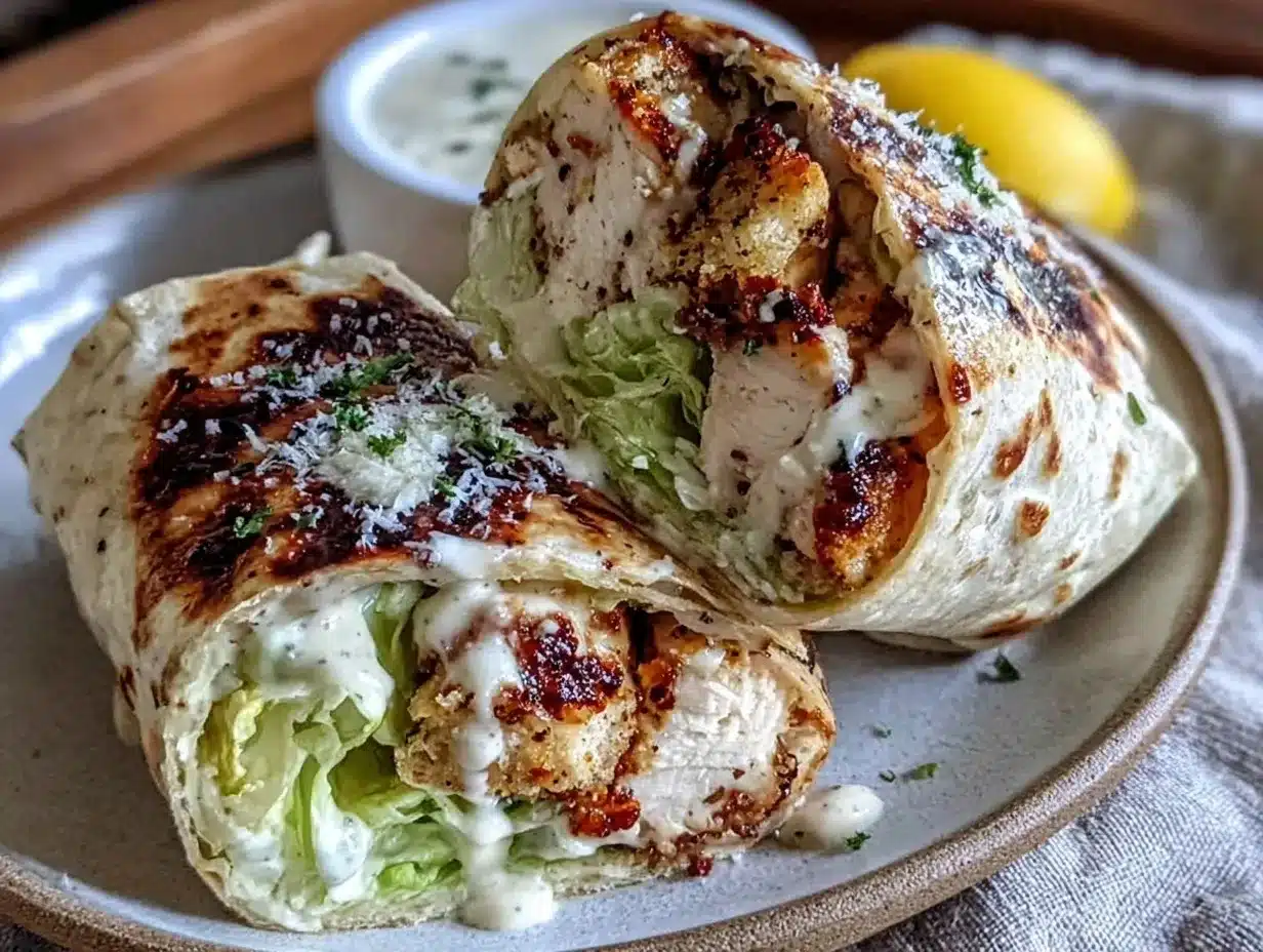 quick grilled chicken caesar wraps preparation steps