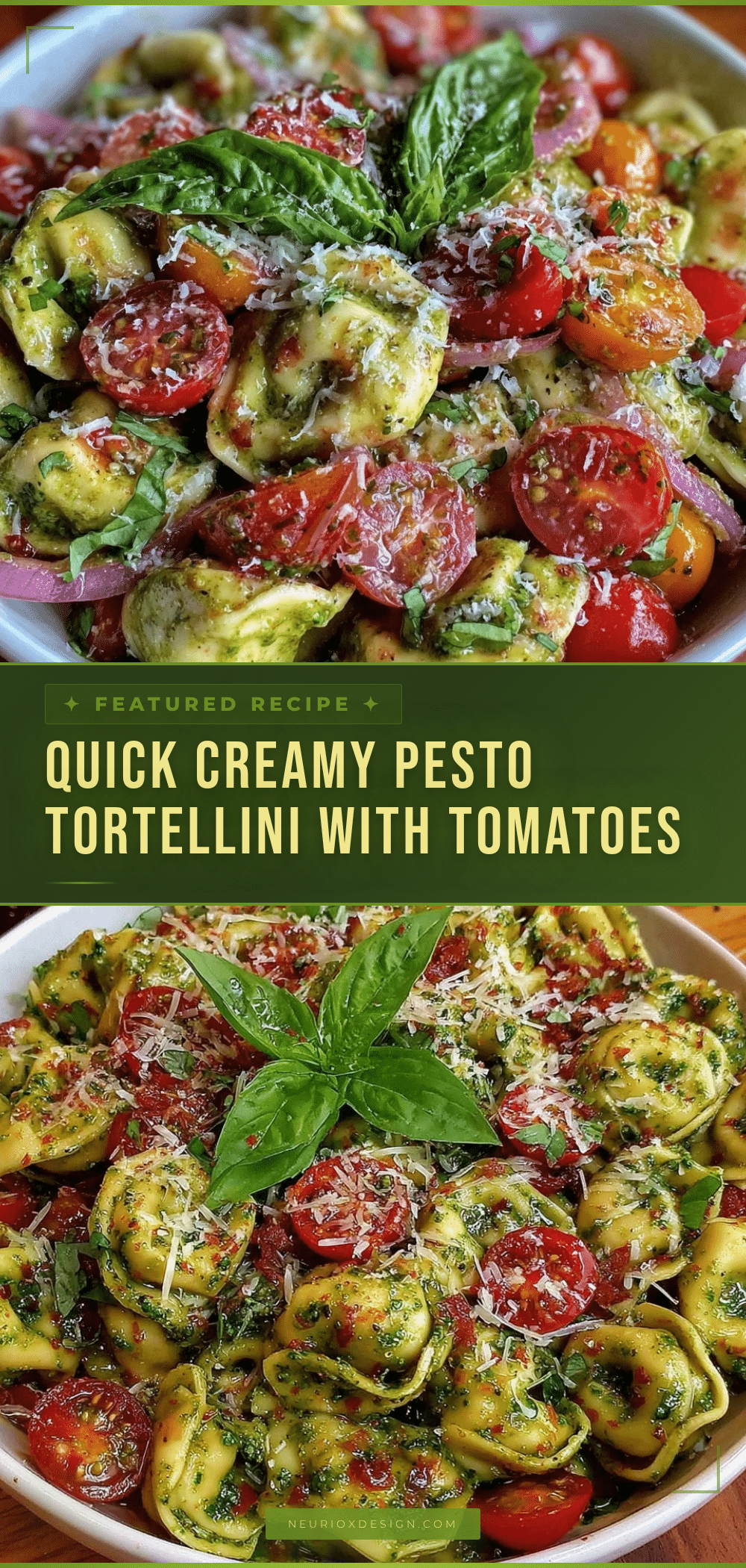 quick pesto tortellini with cherry tomatoes recipe