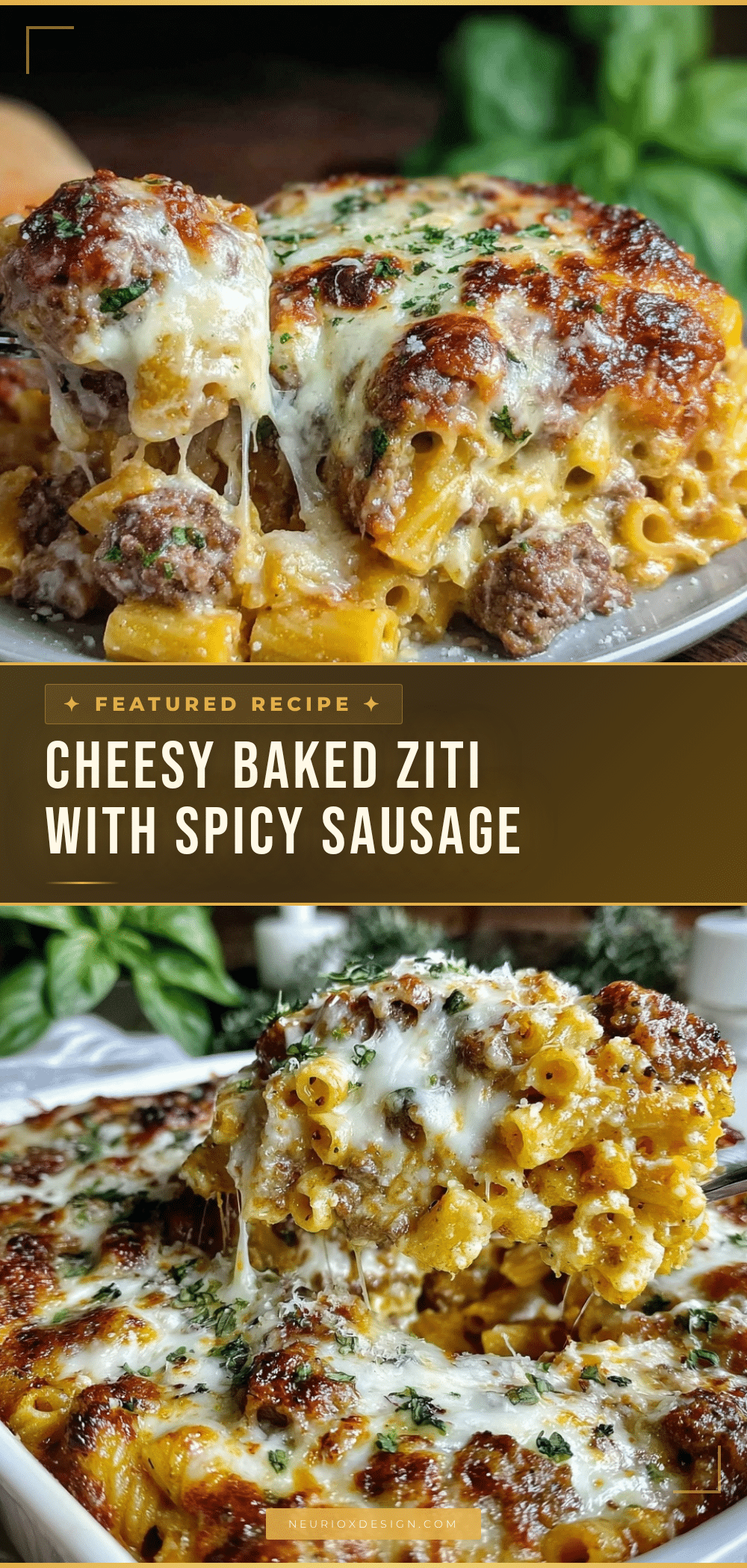 savory baked ziti recipe